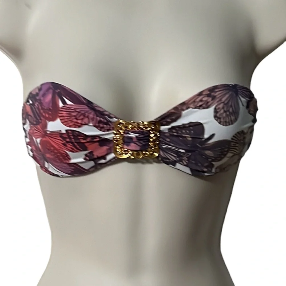 Bambu bikini swimsuit butterfly design with adjustable bottoms size Petite Small